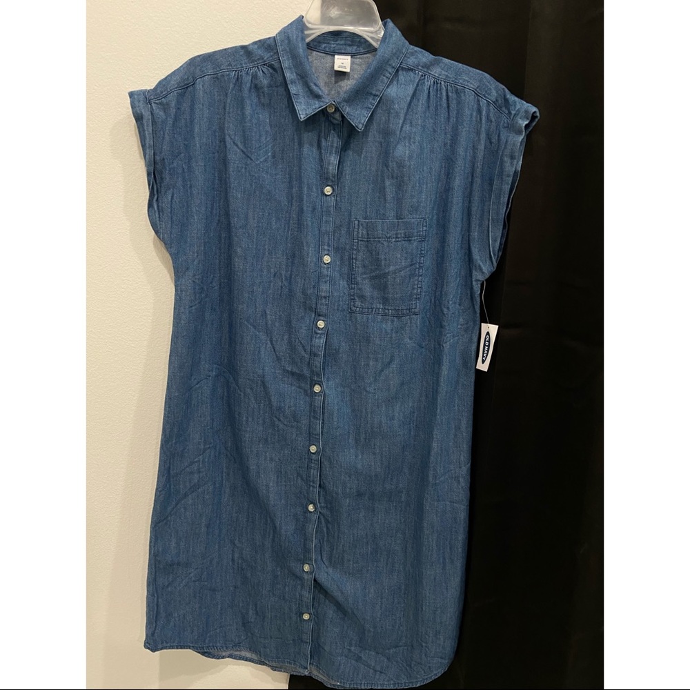 Jean button up dress